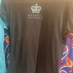 Barneys New York Black and Teal Graphic Tee. $38 for both or $22.50 for one.